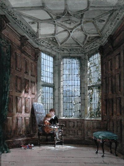 Cumbalı Pencere (kağıt üzerine suluboya ve gövde rengi) by Louise Ingram Rayner
