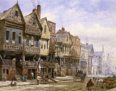 Watergate Caddesi, Chester, Batıya Bakış, by Louise Ingram Rayner