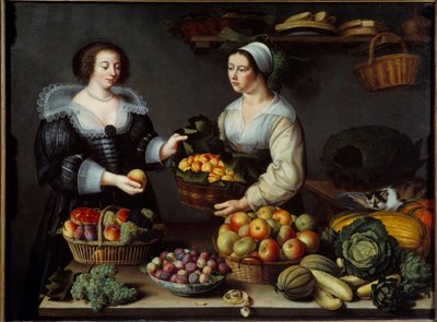 Meyve ve sebze tüccarı Resim Louise Moillon (1610-1696) 1630 Sun. 1.20x1.65m by Louise Moillon