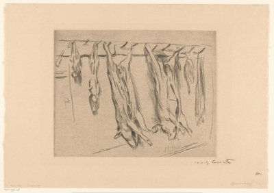 kesilmiş domuzlar by Lovis Corinth (signed by artist)
