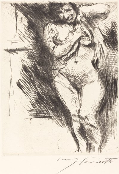 Tişörtlü Çıplak Kadın Soyunma, 1921. by Lovis Corinth