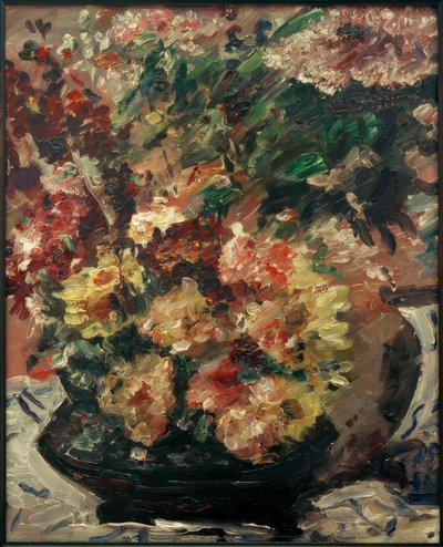 Bronz bir küvette çiçekler by Lovis Corinth