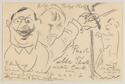 Lovis Corinth'ten Carl Strathmann'a: 10 Ağustos 1904'te damgalanmış kartpostal by Lovis Corinth
