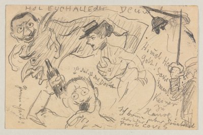 Lovis Corinth'ten Carl Strathmann'a: 20 Eylül 1901'de damgalanmış kartpostal by Lovis Corinth