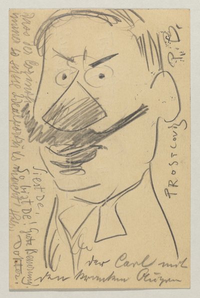 Lovis Corinth'ten Carl Strathmann'a: posta damgası 21 Şubat 1904 olan kartpostal by Lovis Corinth