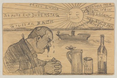 Lovis Corinth'den Carl Strathmann'a: 22 Haziran 1898'de damgalanmış kartpostal by Lovis Corinth