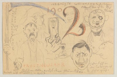 Lovis Corinth'ten Carl Strathmann'a: 24 Aralık 1901'de damgalanmış kartpostal by Lovis Corinth