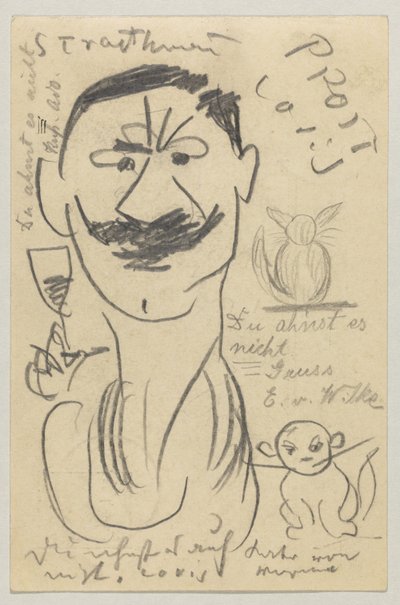 Lovis Corinth'ten Carl Strathmann'a: 29 Mart 1904'te damgalanmış kartpostal by Lovis Corinth