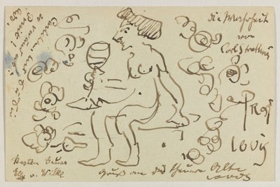 Lovis Corinth'ten Carl Strathmann'a: 8 Mart 1906'da damgalanmış kartpostal by Lovis Corinth