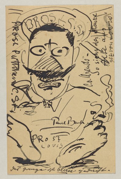 Lovis Corinth'ten Elly Strathmann'a: 23 Şubat'ta damgalanmış kartpostal by Lovis Corinth