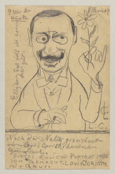 Lovis Corinth'ten Bayan Elly Franke'e: kartpostal, posta damgası 28 Ağustos 1897 by Lovis Corinth