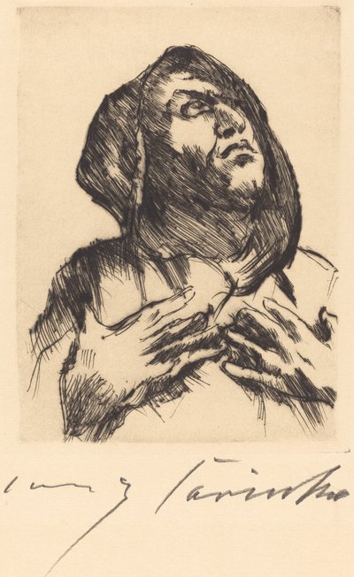 yukarı bakan keşiş by Lovis Corinth