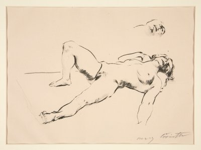 uzanmış çıplak by Lovis Corinth