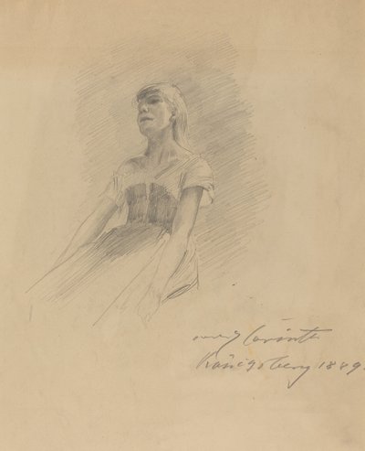 Oturan Genç Kadın [rekto], 1889. by Lovis Corinth
