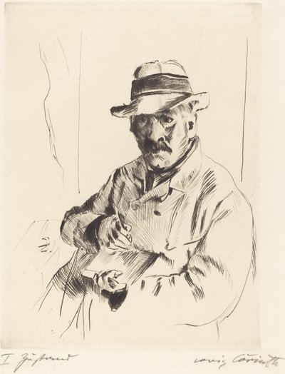 Hasır Şapkalı Otoportre, 1913. by Lovis Corinth