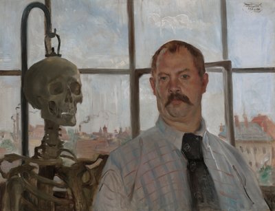 İskeletli Otoportre by Lovis Corinth
