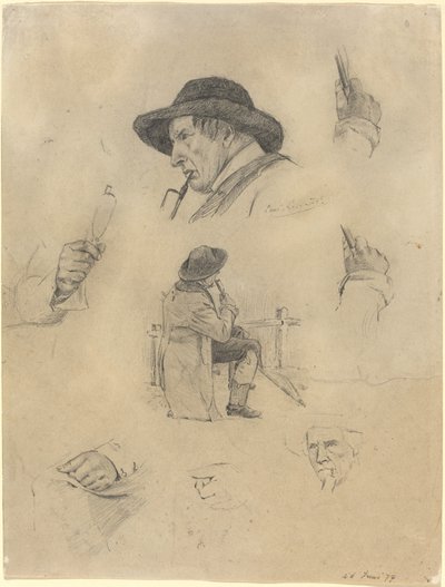 Eskizler Sayfası, 1877. by Lovis Corinth