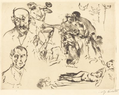 Max Lieberman da dahil olmak üzere Erkeklerin Eskizleri by Lovis Corinth