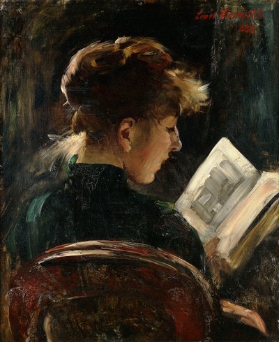 Kadın okuma; Okuyan kız, 1888 by Lovis Corinth
