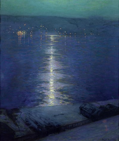 Nehirde Ay Işığı, 1919 by Lowell Birge Harrison