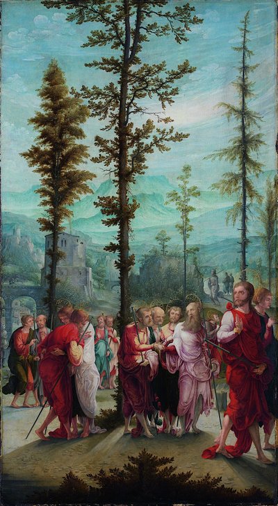 Mesih Havarilere Veda Ediyor by Lower Rhenish pupil of Wolf Huber