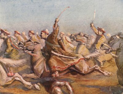 Haçlı Seferleri hikayeleri için illüstrasyon (renkli taş baskı) by Lowes Dalbiac Luard