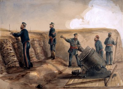 13 inçlik Kraliyet Topçu harcı, 1855 (kağıt üzerinde kurşun kalem üzerinde wc) by Lt. Henry James Alderson