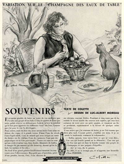 Colette kedisinin önünde, Perrier