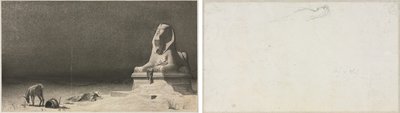 Mısır'a Uçuşta Kalanlar (recto); Bir Sfenks Kroki [?] (verso) by Luc Olivier Merson