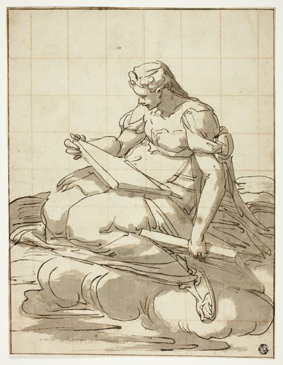 Bulutlardaki Sibyl by Luca Cambiaso