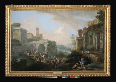 Ponte Rotto ile Capriccio, c.1714 (tuval üzerine yağlı boya) by Luca Carlevaris