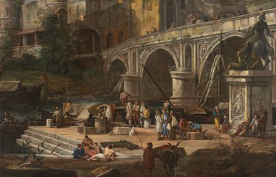 Bir nehir limanının görünümü, 1690 ve 1699 yılları arasında. by Luca Carlevaris