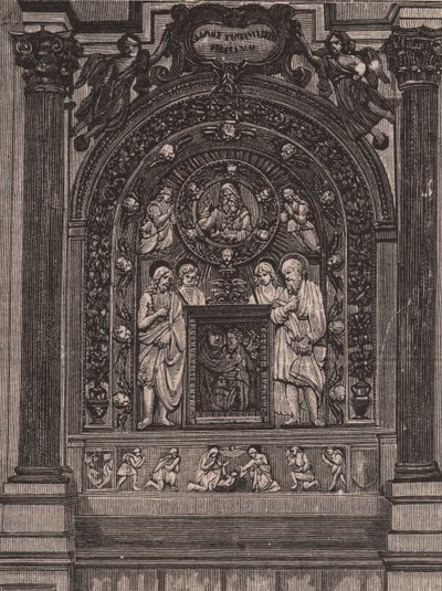 Santa Maria delle Grazie kilisesinin sunağı, Luca della Robbia, Montepulciano, Toskana, İtalya, Le cento citta d