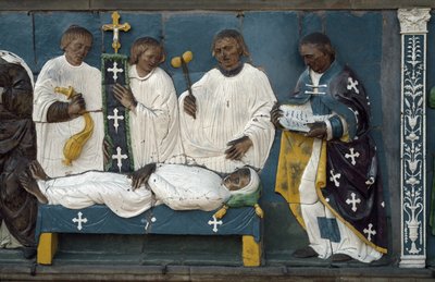 Ölüleri gömmek, detay, 1526-28 by Luca Della Robbia