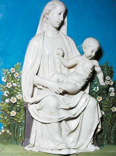 Gül Bahçesi Madonna, c.1450-55 (pişmiş toprak) by Luca Della Robbia