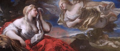 Çölde Hagar ve İsmail c.1696 (tuval üzerine yağlıboya) by Luca Giordano