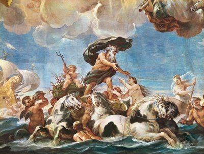 Neptün, detay (fresk) by Luca Giordano