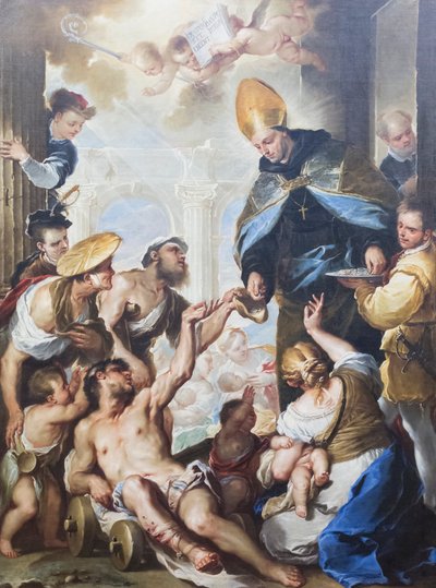 Villanovalı Aziz Thomas'ın sadakaları by Luca Giordano