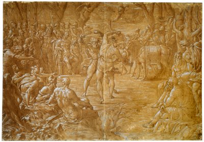 Sicilya Entellus ve Truva Dares arasındaki Dövüş, c1544 by Luca Penni