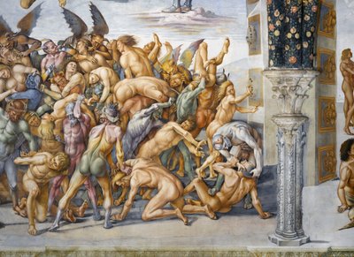 Cehennemde lanetlenmiş, Son Yargı fresk döngüsünden by Luca Signorelli