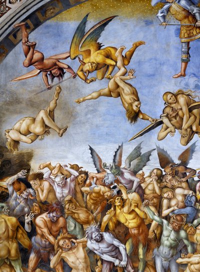 Cehennemde lanetlenmiş, Son Yargı fresk döngüsünden by Luca Signorelli