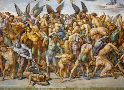 Cehennemde lanetlenmiş, Son Yargı fresk döngüsünden by Luca Signorelli