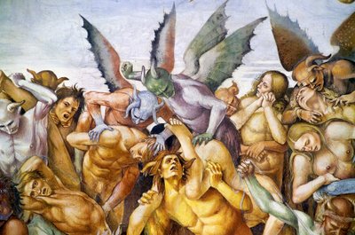 Cehennemde lanetlenmiş, Son Yargı fresk döngüsünden by Luca Signorelli