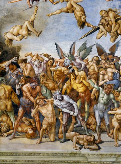 Cehennemde lanetlenmiş, Son Yargı fresk döngüsünden by Luca Signorelli