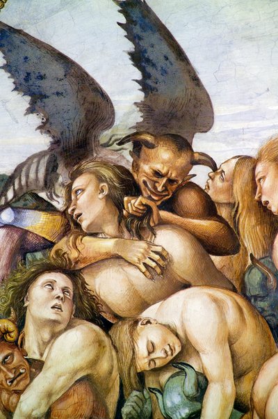 Cehennemde lanetlenmiş, Son Yargı fresk döngüsünden by Luca Signorelli