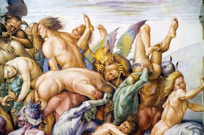 Cehennemde lanetlenmiş, Son Yargı fresk döngüsünden by Luca Signorelli