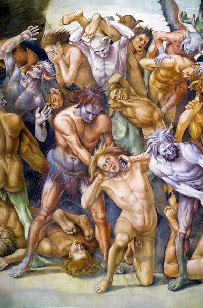 Cehennemde lanetlenmiş, Son Yargı fresk döngüsünden by Luca Signorelli