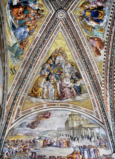 Şehitler, patrikler, kilise doktorları ve bakireler by Luca Signorelli