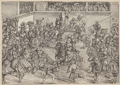 Sampson ve Aslan ile Turnuva by Lucas Cranach