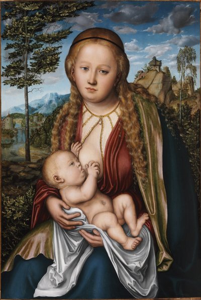 Çocuğu emziren Bakire - Yaşlı Lucas Cranach by Lucas Cranach